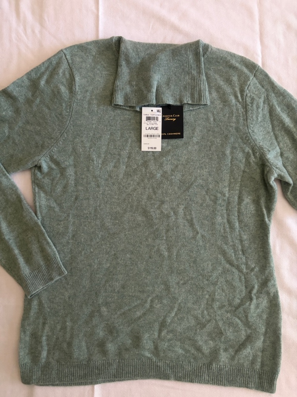 Charter Club Sage Green Turtleneck Sweater - Men's